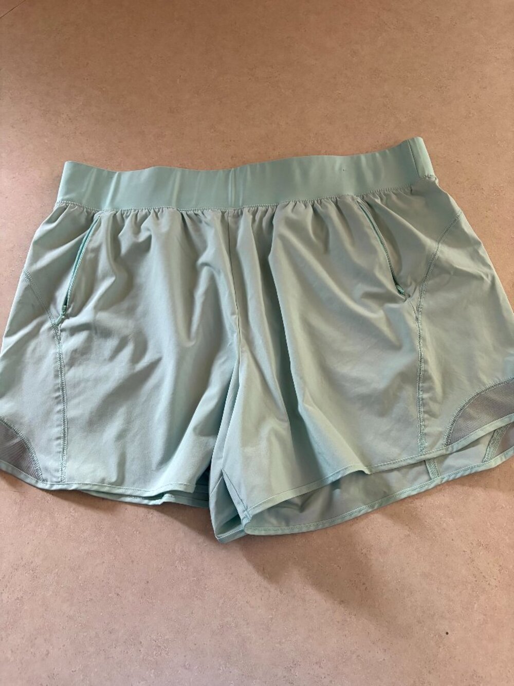 Tek Gear Women's Plus 2X Athletic Shorts Blue Polyester Spandex Elastic Waist